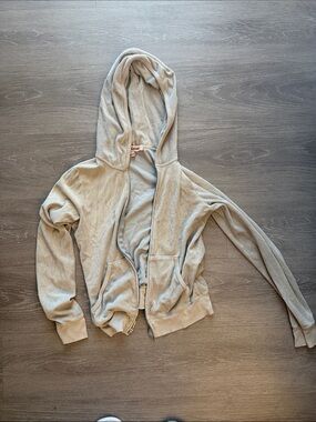 Juicy Couture Light Gray Hooded Zip Bomber Jacket